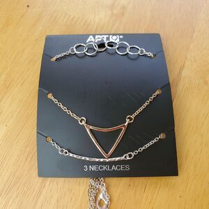 Apt. 9 Fashion Necklaces Set Of 3 Gold Tone Silver Tone Womens Jewelry Lot